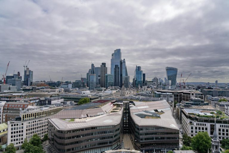 The City of London Skyline and 1 New Change Shopping Centre